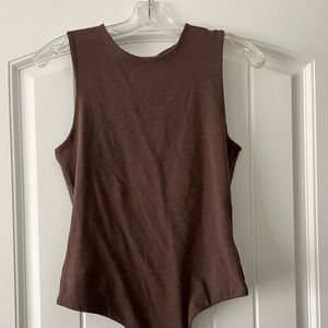 NUUDS Crew Neck Tank Bodysuit Coffee